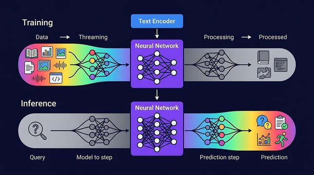 Neural network training and inference workflow diagram