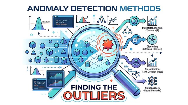 Anomaly detection methods and finding outliers infographic
