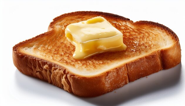toast with butter melting golden crisp edges isolated on white background ultra detailed food stock image