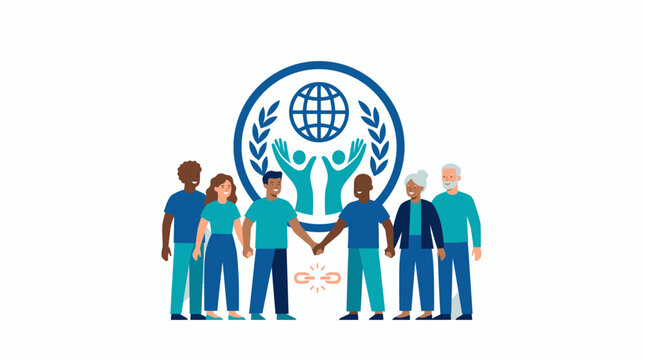 Diverse people holding hands for World Day Against Trafficking in Persons to end human exploitation