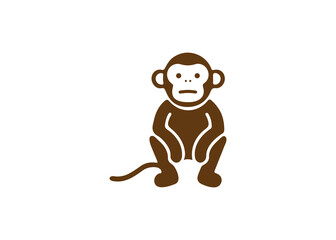 Obraz premium Modern linear monkey logo icon symbol