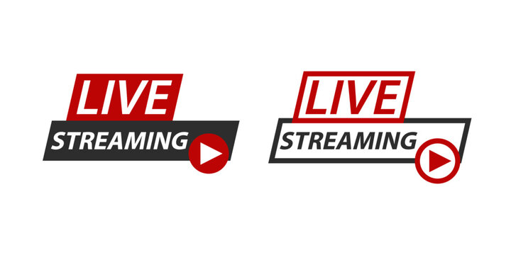 Live Streaming Badges Modern Broadcast Graphic Set
