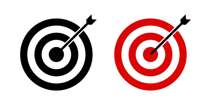 Target Boards With Arrows Flat Vector Icon Set