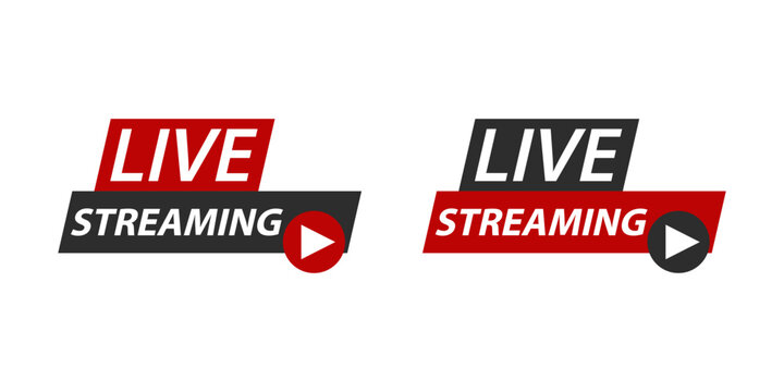 Live Streaming Badges Modern Broadcast Graphic Set