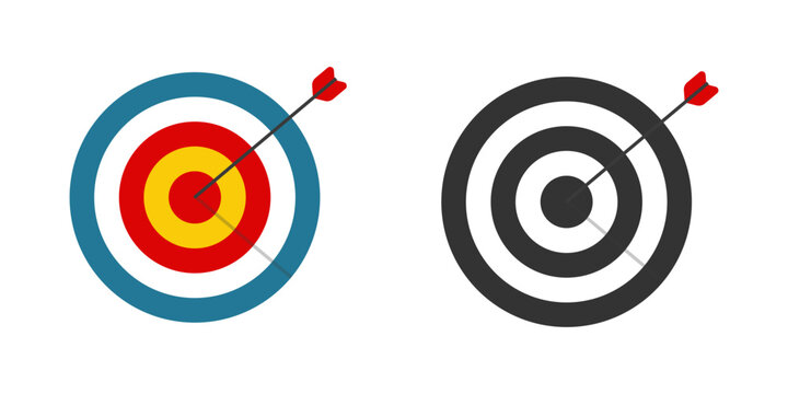 Target Boards With Arrows Flat Vector Icon Set