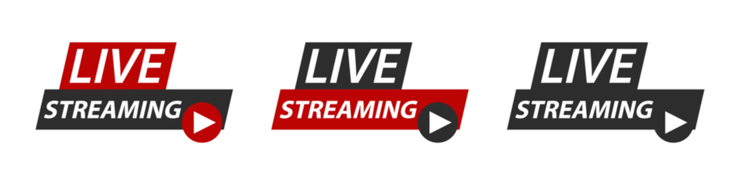 Live Streaming Badges Modern Broadcast Graphic Set