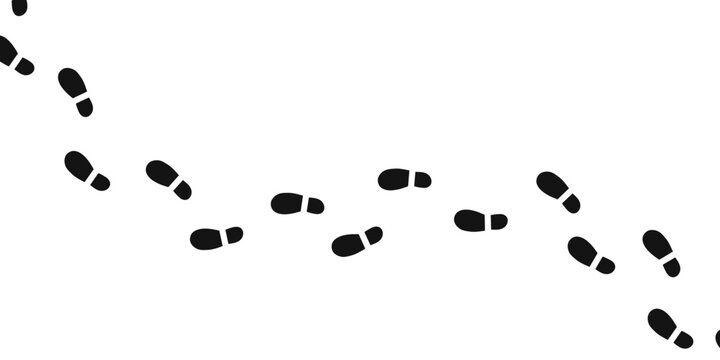 Human Footprint Trail Minimal Black Silhouette Illustration