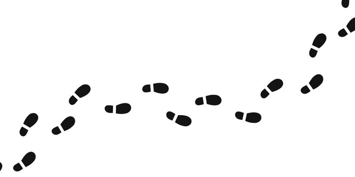 Human Footprint Trail Minimal Black Silhouette Illustration
