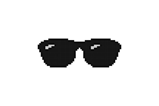 Black Sunglasses Retro Pixel Art Icon