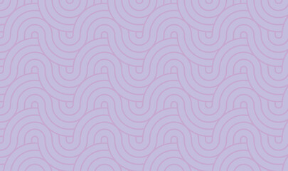 Obraz premium Abstract Light Purple Retro Seamless Pattern. Interlocking Curved Lines and Waves Geometric Background Vector 