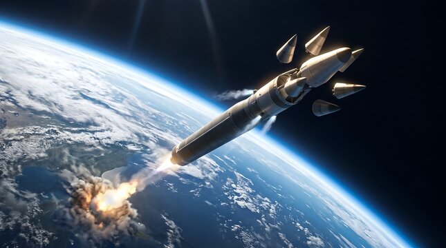 Intercontinental Ballistic Missile Launching into Space