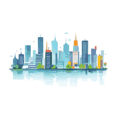 Fototapeta premium City skyline with tall buildings.