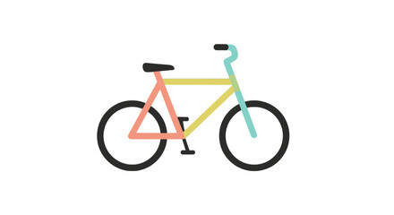 Fototapeta premium Modern flat design bicycle with pastel color frame