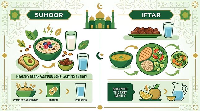 Healthy meal guide for suhoor and iftar during ramadan