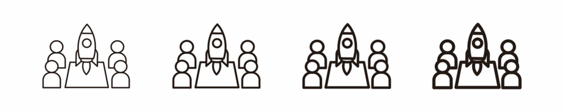 Business Kickoff  Icon Set Different Style Collection