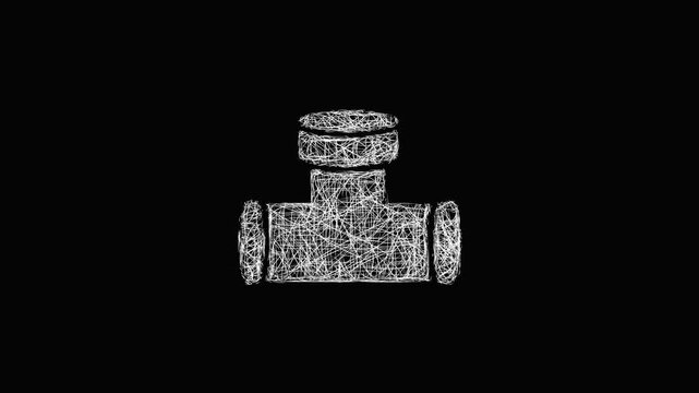 Sketch pipe fitting icon animation - smooth progressive reveal