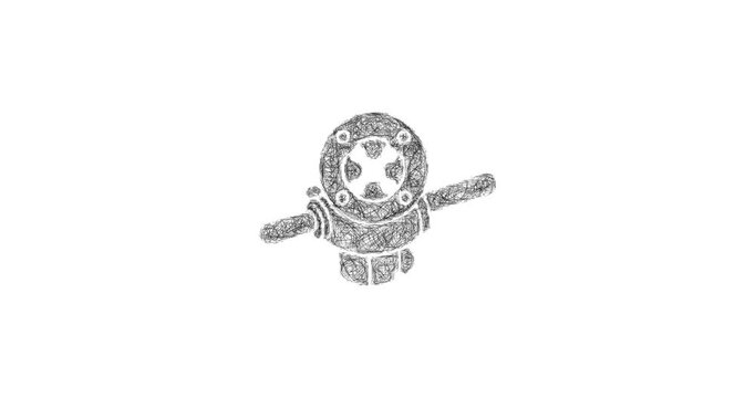Sketch pipe threader icon animation - smooth progressive reveal