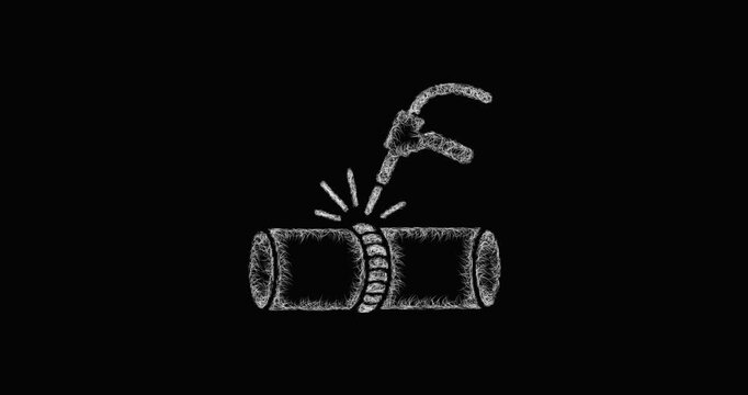 Sketch pipe welding icon animation - smooth progressive reveal