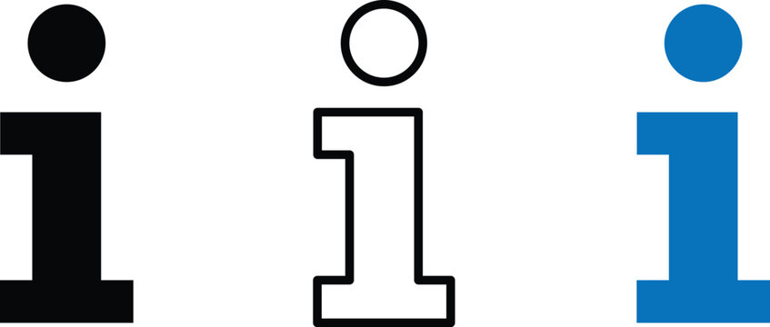 Information and FAQ icon set for info sign and help desk symbol