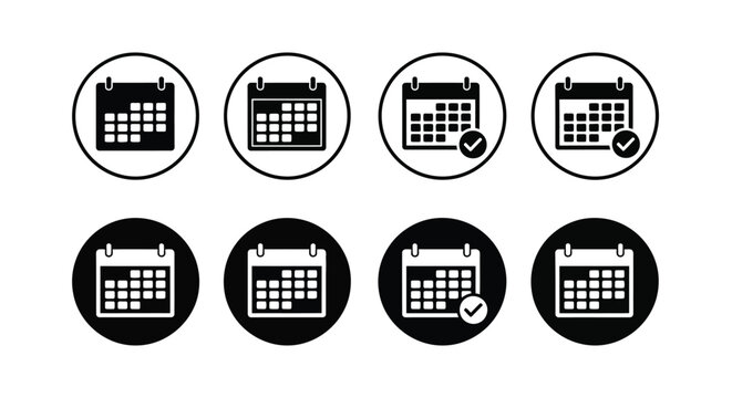 Calendar icon vector date schedule symbol for planning agenda appointment event concept mobile app website user interface element graphic.