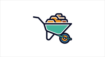 Illustration of a wheelbarrow filled with gold bars. © Galon