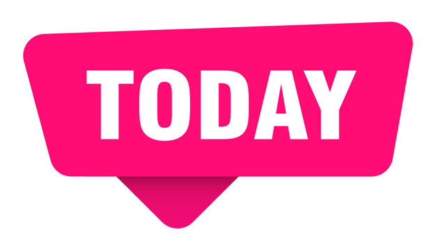 today magenta sticker isolated on transpatent background. today sign