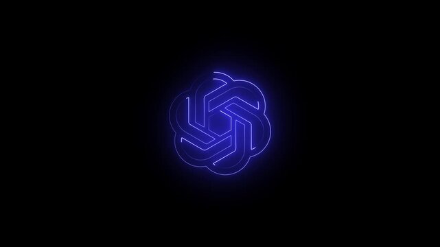Abstract beautiful neon refresh and recycle icon animation background. Neon arrow icon background