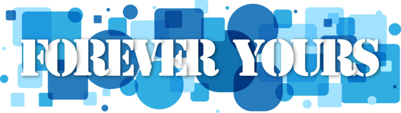 Bold typography 'forever yours' on black background with colorful dot accents ideal for valentine's day marketing
