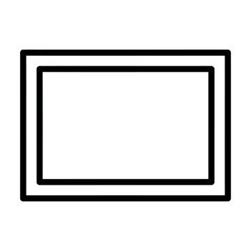 Rectangular frame outline icon for border and document display