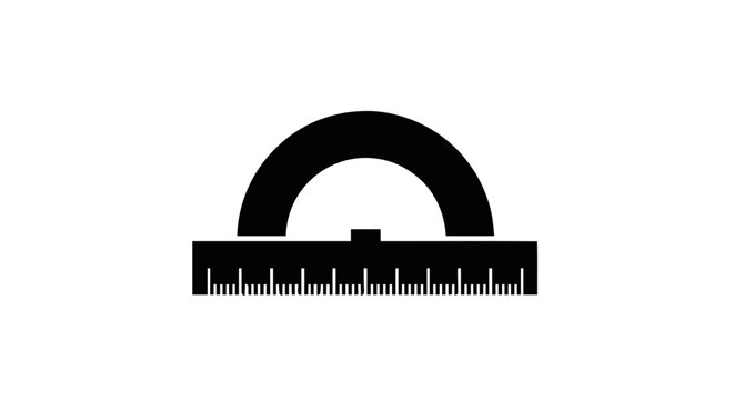 Vector illustration of protractor icon on a transparent background