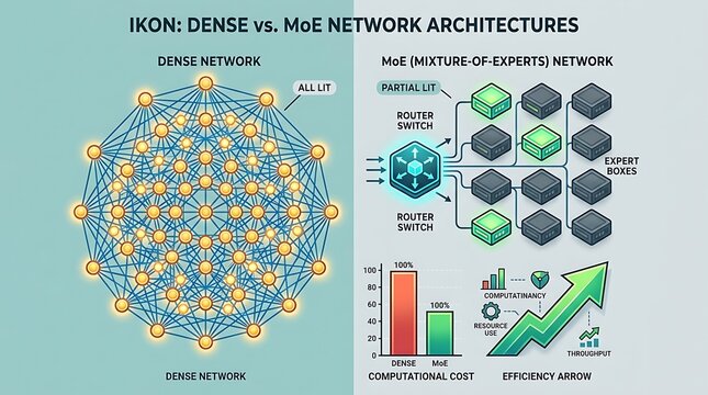 Neural network architecture comparison for dense and moe models