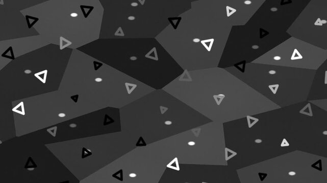 Geometric shapes animation on dark background