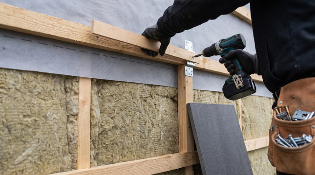 Installer Fits Durable Rainscreen Wall Assembly For Climate Smart Building