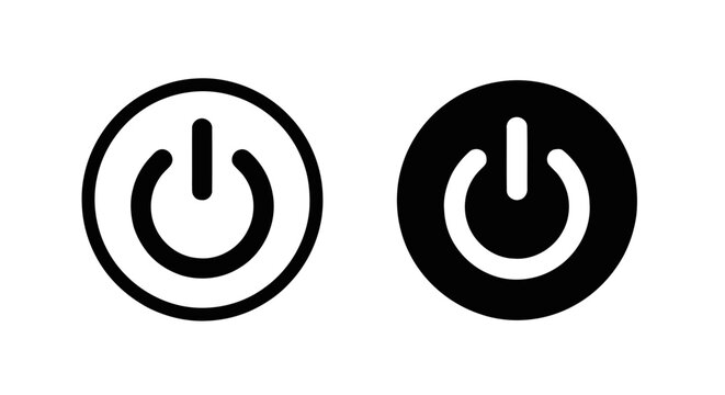 Vector illustration of power button icon set, vector illustration on a transparent background