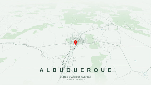 Modern minimalist vector map of Albuquerque, New Mexico, USA. High-quality scalable illustration of Albuquerque Bernalillo County city grid, Interstate 40, Interstate 25, Route 66 for posters design.