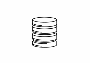 Simple line art illustration of a stack of coins representing financial savings. © Nuri