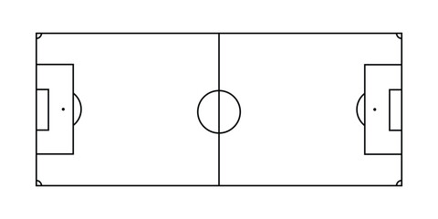 Minimal Soccer Football Field Outline Layout EPS Vector Illustration © Jahanara Begum Stock