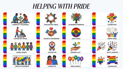 Naklejka premium Pride and Community Illustrations of Diversity, Inclusion, and Celebration at a Street Festival