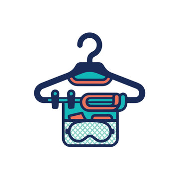 Diving gear on a hanger.