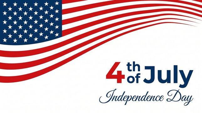 American flag background for 4th of July Independence Day, patriotic US national holiday banner, red white and blue stars and stripes graphic
