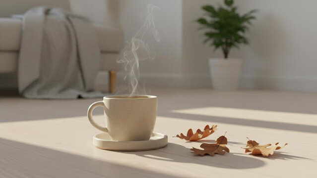 Flat Lay Tea and Dried Leaves