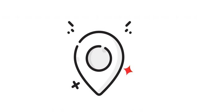Suitable for digital designs needing minimalist map pin icon. Perfect for locationbased apps, websites, graphics, logos, and presentations.