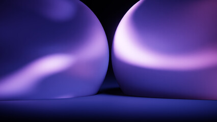 Moody gradient dome background with glossy purple blue shadows. © Photocreo Bednarek