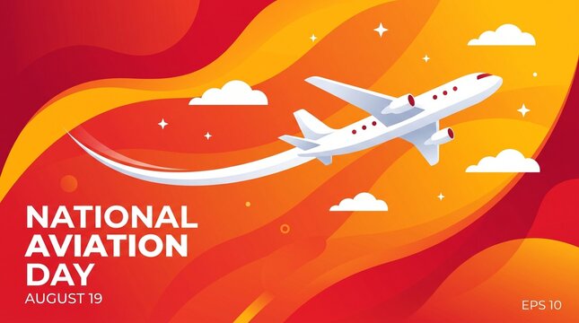 National Aviation Day, airplane icon, flight celebration, August 19
