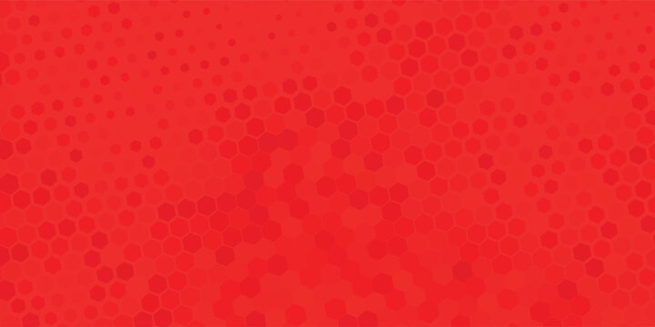 Hexagon red and crimson pop art background with halftone dots in sports randomus effect