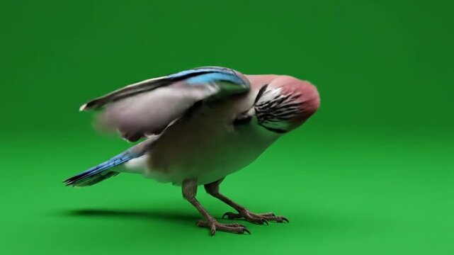 Animated 3D Bird Spreading Wings on Green Screen Studio