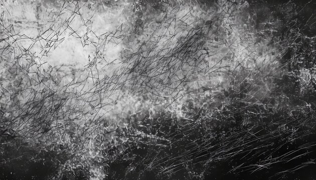 a black and white vintage of cracked concrete scribble effect old wall background crack grunge texture fractured texture ground generative ai