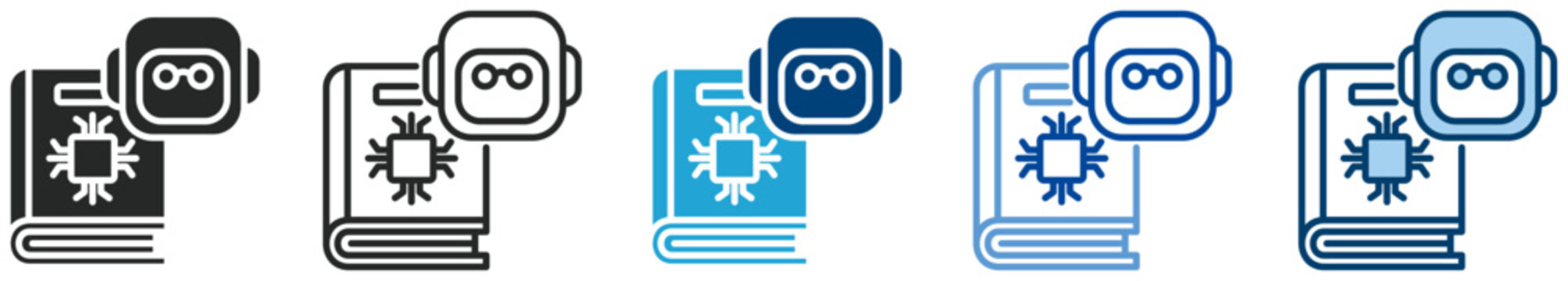 Machine learning icon set multi style icon set collection vector illustration