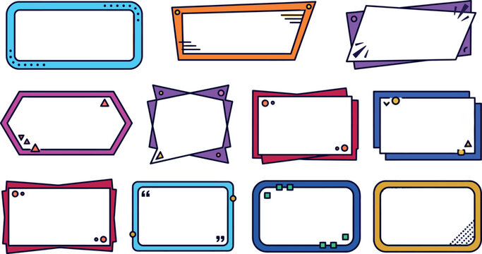 Colorful comic speech bubbles