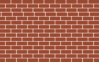 Fototapeta premium Seamless red brick wall pattern illustration featuring clean white mortar lines for a solid and urban architectural background.